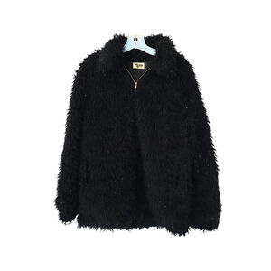 SHOW ME YOUR MUMU Sheldon Faux Fur Coat - Black - L